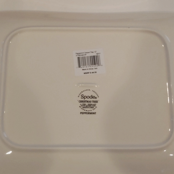 SPODE Christmas Tree Peppermint 12" Dessert Snack Tray. Fine Porcelain - Picture 10 of 10